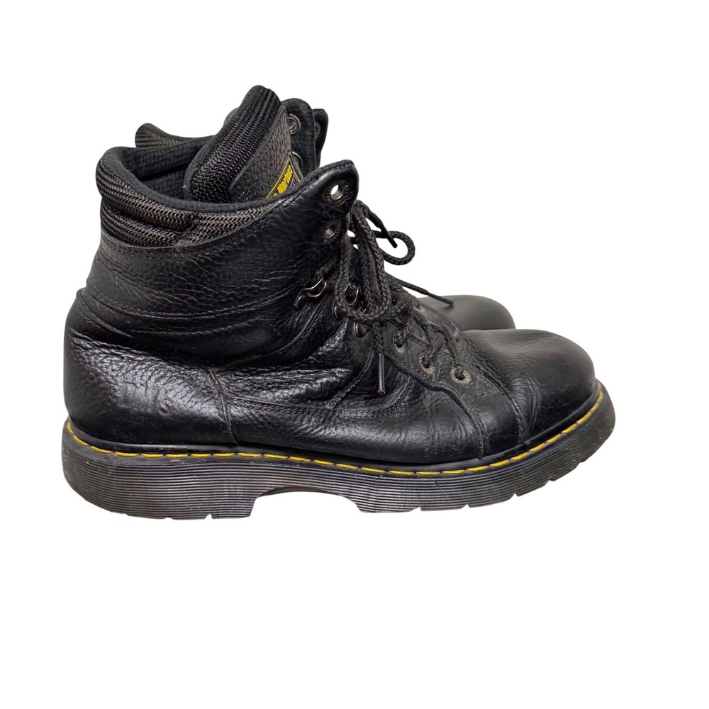 Dr. Martens Industrial Work Boots Men 11 Black Pebbled‎ Leather Lace Up Rugged